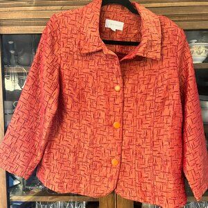 Erin London Orange Dressy Jacket SZ Medium Beautiful for Fall!